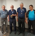 2024 finaali miehet: 2. Seppo Forsman, 1. Tuomo Petrell, 3. Olli-Pekka Vihavainen, 4. Jorma Kairivirta.